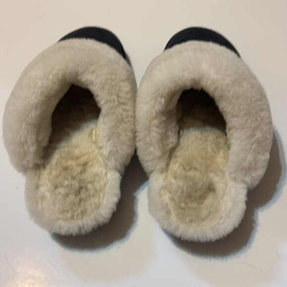 Nuknuuk “Joy” navy blue suede slip-on slippers  size 9 - Picture 4 of 9